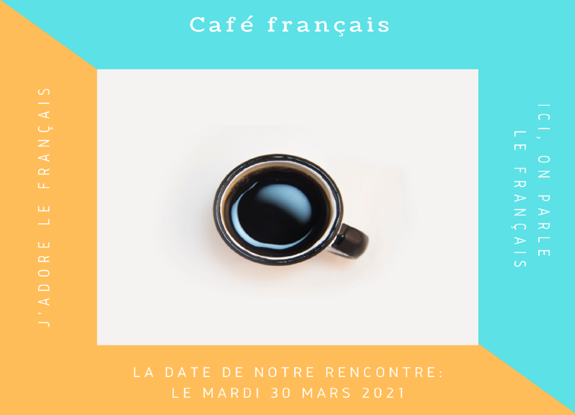 Plakat - zaproszenie na Café français en ligne -